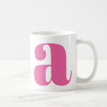 Modern Monogram Initial Letter in Hot Pink Coffee Mug<br><div class="desc">Cute modern monogram with the first letter of your choosing,  in Hot Pink</div>