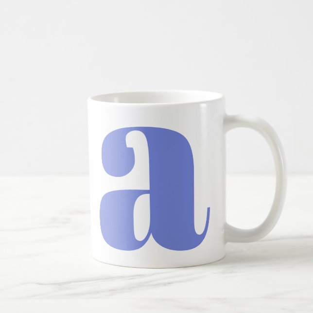 Modern Monogram Initial Letter in Periwinkle Coffee Mug (Right)