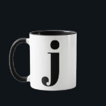 Modern Monogram Initial Letter J Black and White Mug<br><div class="desc">Cute modern j monogram in black and white. If your preferred letter does not work on this mug,  please see the monogram mug collection for the letter you'd like or contact me.</div>