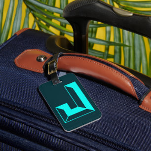 Modern Monogram Initial Letter J Luggage Tag