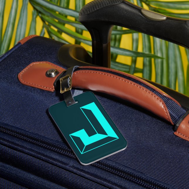 Modern Monogram Initial Letter J Luggage Tag (Front Insitu 1)
