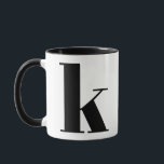 Modern Monogram Initial Letter k Black and White Mug<br><div class="desc">Cute modern k monogram in black and white. If your preferred letter does not work on this mug,  please see the monogram mug collection for the letter you'd like or contact me.</div>