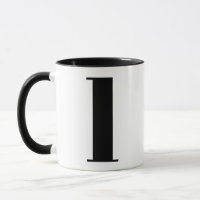 Modern Monogram Initial Letter l Black and White