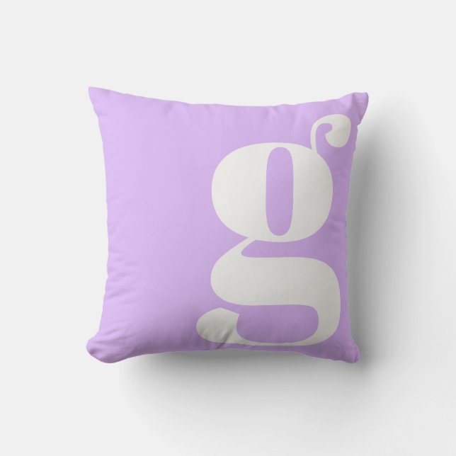 Modern Monogram Initial Letter Pastel Lavender Cushion (Front)