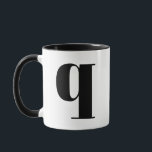 Modern Monogram Initial Letter q Black and White Mug<br><div class="desc">Cute modern q monogram in black and white. If your preferred letter does not work on this mug,  please see the monogram mug collection for the letter you'd like or contact me.</div>