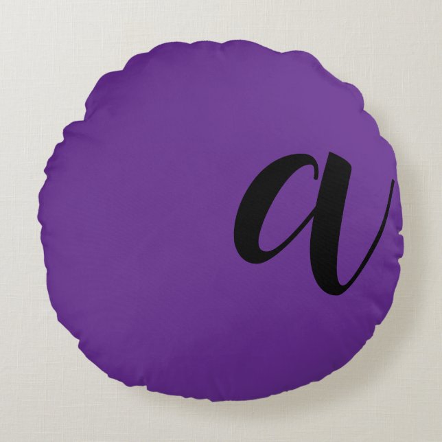 Modern monogram Initial letter Round Cushion (Front)