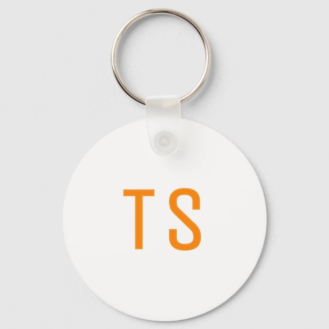 Modern Monogram Initial Letter Simple Template Key Ring (Front)