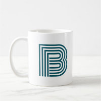 Modern Monogram Initial Letter Stylish Teal Green