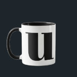 Modern Monogram Initial Letter U Black and White Mug<br><div class="desc">Cute modern u monogram in black and white. If your preferred letter does not work on this mug,  please see the monogram mug collection for the letter you'd like or contact me.</div>