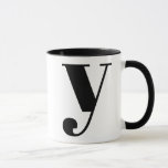 Modern Monogram Initial Letter y Black and White Mug<br><div class="desc">Cute modern Y monogram in black and white. If your preferred letter does not work on this mug,  please see the monogram mug collection for the letter you'd like or contact me.</div>