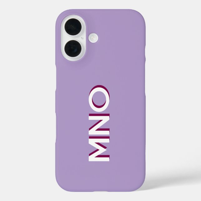 Modern Monogram Initial Lilac Drop Shadow Case-Mate iPhone Case (Back)