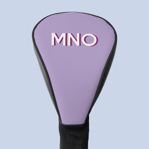 Modern Monogram Initial Lilac Drop Shadow Golf Head Cover