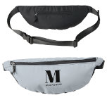 Modern Monogram Initial Name Powder Blue Bum Bags<br><div class="desc">Modern typography minimalist monogram initial design which can be changed to personalise.</div>