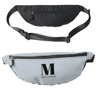 Modern Monogram Initial Name Powder Blue Bum Bags
