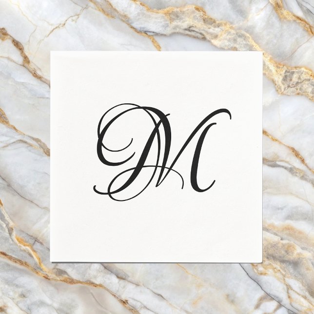 Modern Monogram Initial  Napkin (Creator Uploaded)