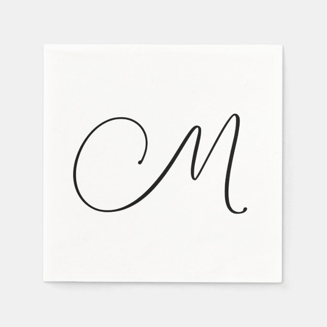 Modern Monogram Initial  Napkin (Front)