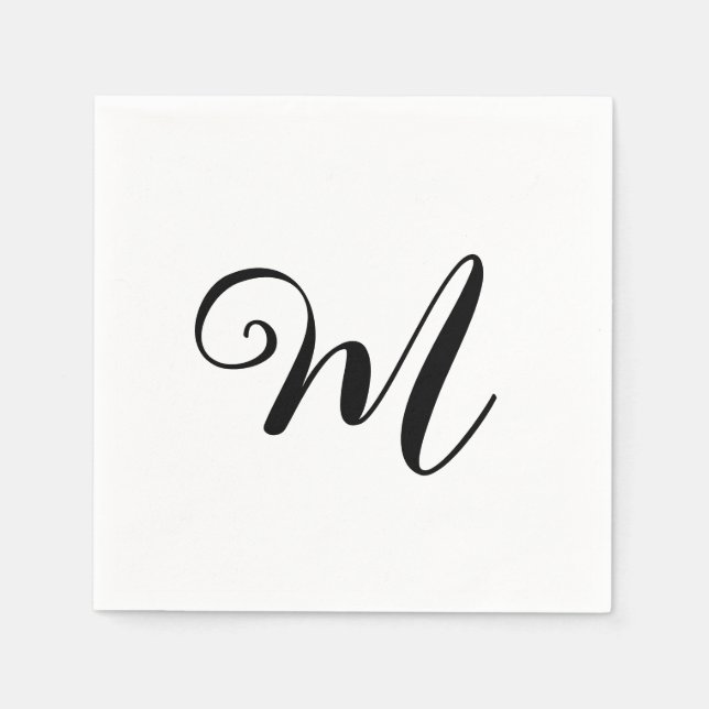 Modern Monogram Initial  Napkin (Front)