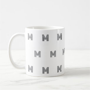 Modern Monogram Initial Pattern Minimal Coffee Mug