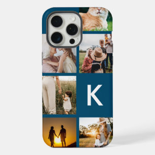 Modern Monogram Initial Photo Collage iPhone 15 Pro Max Case