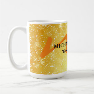 Modern monogram initial professional gold colour coffee mug