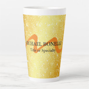 Modern monogram initial professional gold colour latte mug