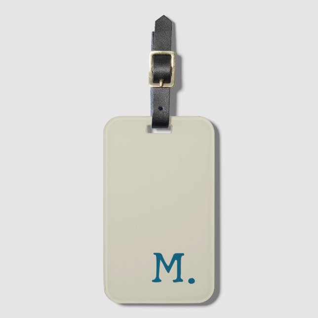 Modern Monogram Initial Replace Add Yours Luggage Tag (Front Vertical)