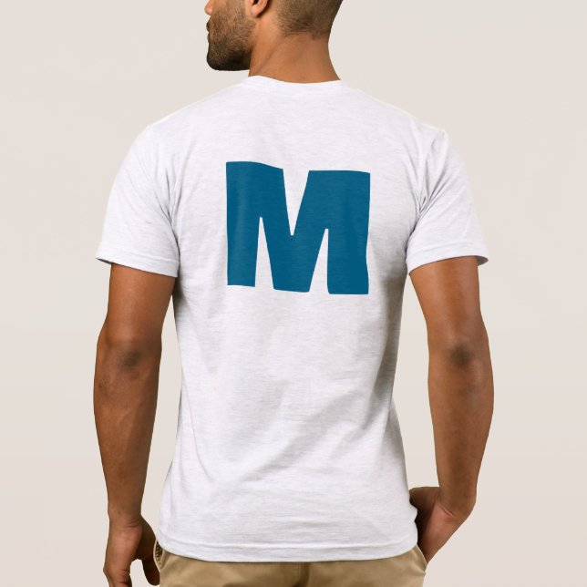 Modern Monogram Initial Replace Add Yours T-Shirt (Back)