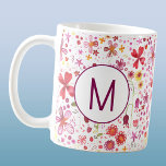 Modern Monogram Initial Wildflower Watercolor Coffee Mug<br><div class="desc">Bright and modern watercolor wild flower botanical personalised monogram initial design.  Original art by Nic Squirrell.</div>