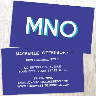 Modern Monogram Initials Drop Shadow Business Card