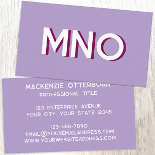 Modern Monogram Initials Drop Shadow Business Card