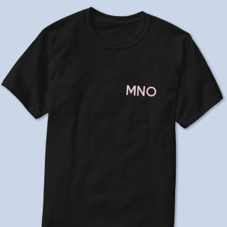 Modern Monogram Initials Drop Shadow Crest T-Shirt