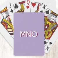 Modern Monogram Initials Drop Shadow Pastel Lilac