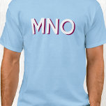 Modern Monogram Initials Drop Shadow T-Shirt<br><div class="desc">Modern minimalist monogram initials drop shadow design which can be changed to personalise. White typography with a burgundy drop shadow.</div>
