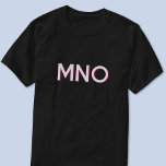 Modern Monogram Initials Drop Shadow T-Shirt<br><div class="desc">Modern minimalist monogram initials drop shadow design which can be changed to personalise. White typography with a burgundy drop shadow.</div>