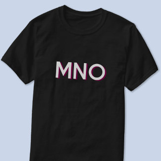 Modern Monogram Initials Drop Shadow T-Shirt