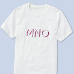 Modern Monogram Initials Drop Shadow T-Shirt<br><div class="desc">Modern minimalist monogram initials drop shadow design which can be changed to personalise. White typography with a burgundy drop shadow.</div>