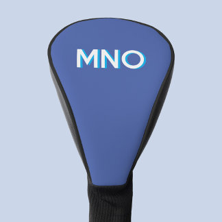 Modern Monogram Initials Personalised Drop Shadow Golf Head Cover