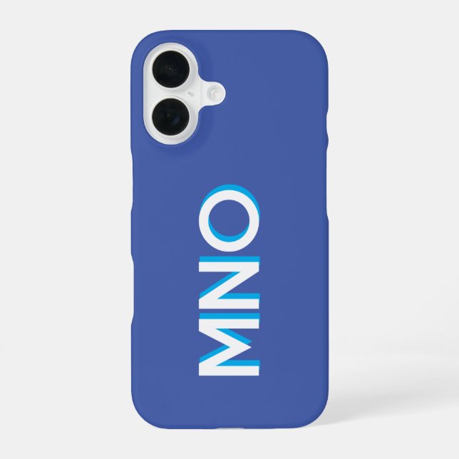 Modern Monogram Initials Personalised iPhone 16 Case (Back)