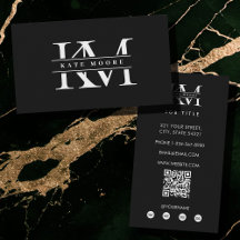 Modern Monogram Initials Professional Black White