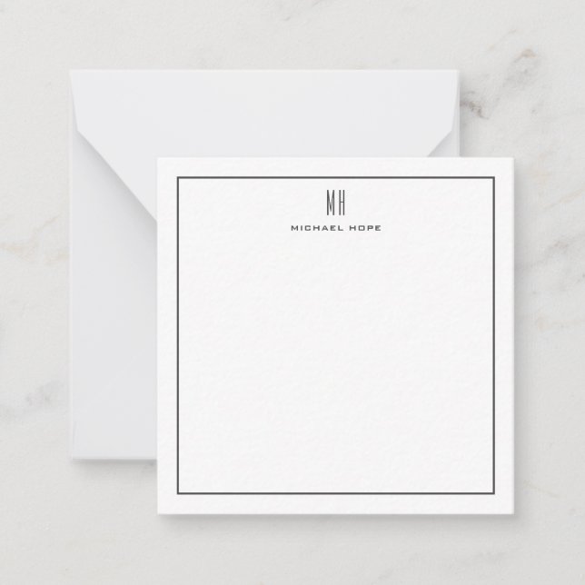 Modern Monogram Initials Professional Plain Simple Card (Front)