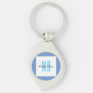 Modern Monogram Initials Professional Plain Simple Key Ring