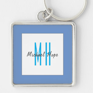Modern Monogram Initials Professional Plain Simple Key Ring