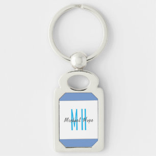 Modern Monogram Initials Professional Plain Simple Key Ring