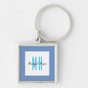 Modern Monogram Initials Professional Plain Simple Key Ring