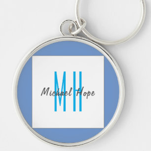 Modern Monogram Initials Professional Plain Simple Key Ring