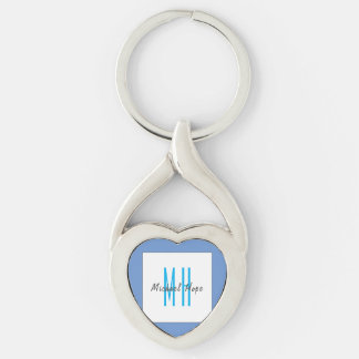 Modern Monogram Initials Professional Plain Simple Key Ring