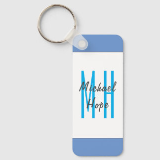 Modern Monogram Initials Professional Plain Simple Key Ring