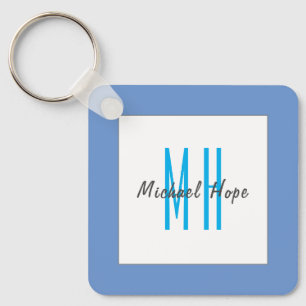 Modern Monogram Initials Professional Plain Simple Key Ring