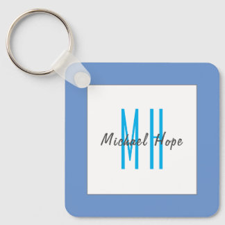 Modern Monogram Initials Professional Plain Simple Key Ring