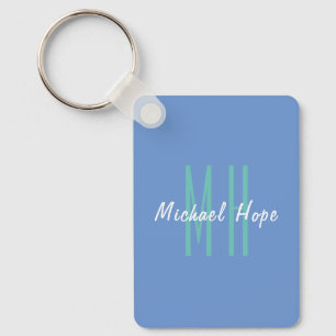 Modern Monogram Initials Professional Plain Simple Key Ring